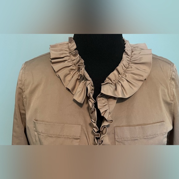 J. Crew Khaki Ruffled Chino Blazer size 2 - Picture 6 of 15